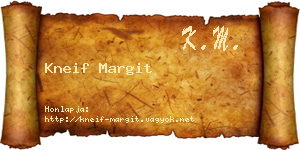 Kneif Margit névjegykártya